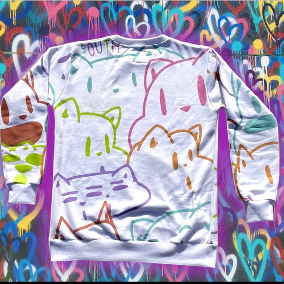 🆕 CRaZY CaT CReWNeCK 🐈👕 - Picture 2 of 2